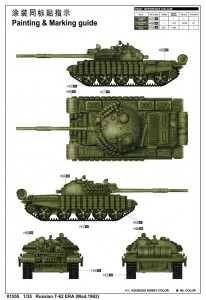 Ruská T-62 ERA (Mod.1962) - Trumpeter 01555