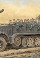 Sd.Kfz.7 8t Media pista de producción temprana con tripulación - DRAGON 6545