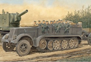 Sd.Kfz.7 8t Poolraja varajane tootmine w/Crew - DRAGON 6545