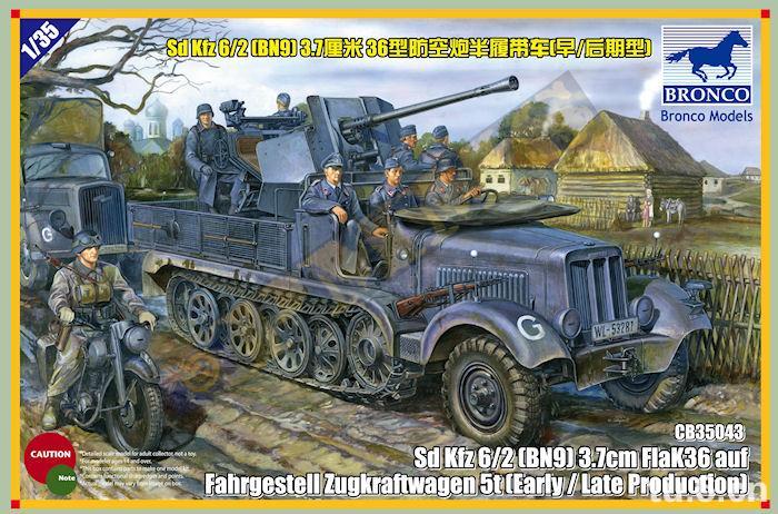 Sd.Kfz.6/2 (BN9) 3,7 см FlaK36 auf Fahrgestell Цугррафтваген - BRONCO CB35043