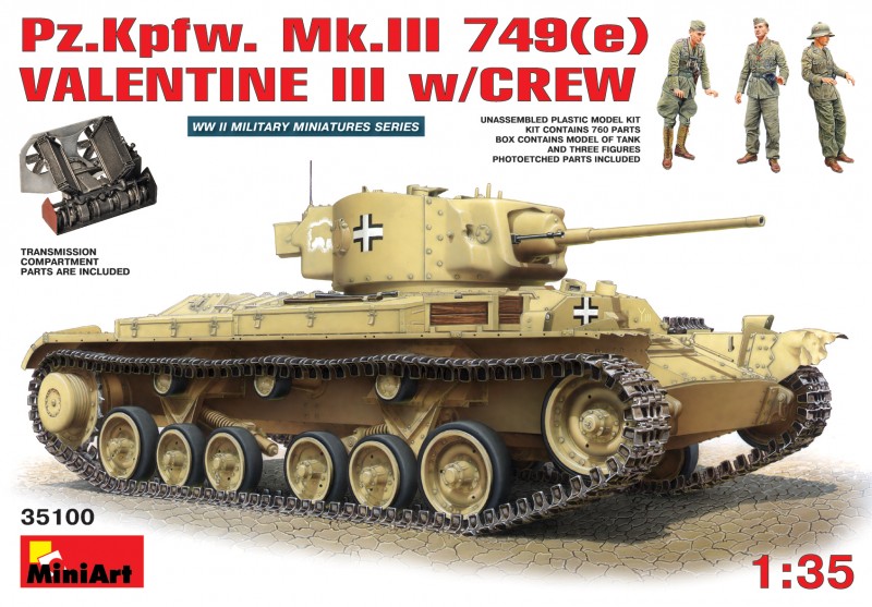 Pz.Kpfw. Mk.III 749(e) VALENTINE III s posádkou - MINIART 35100