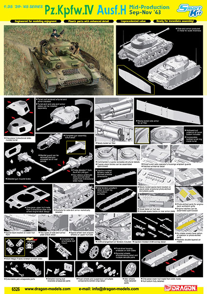 Pz.Kpfw.IV Ausf.H Stredná výroba - DRAGON 6526