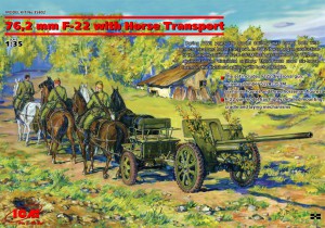 76,2 mm F-22 met paardentransport - ICM 35802