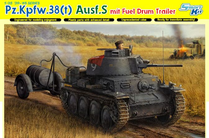 Tráiler del tambor de combustible Pz.Kpfw.38(t) Ausf.S mit - DML 6435