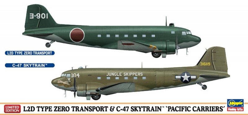 L2D нулевой транспорт и C47 Skytrain (2 комплекта) Ограниченное издание - Хасегава 10687
