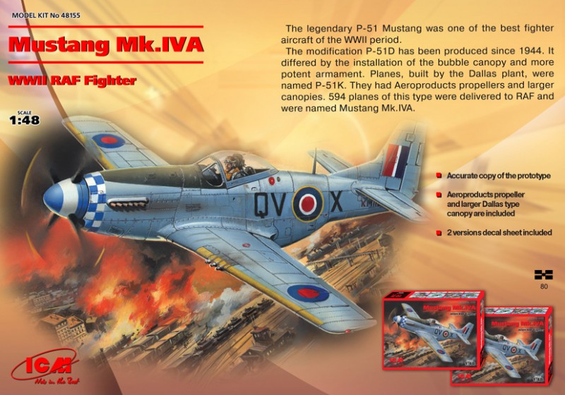 Mustang Mk.IVA - RAF võitleja - ICM 48155