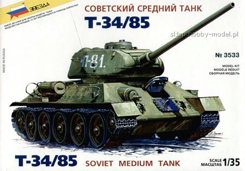 T-34/85 szovjet harckocsi - Zvezda 3533