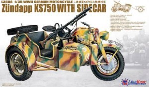 WWII German Zundapp KS-750 with Sidecar - Lion Roar LR3508