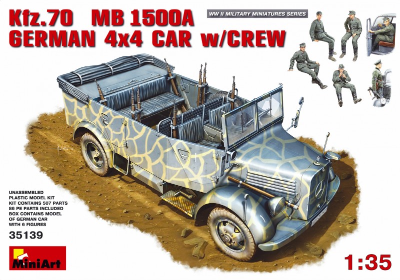 Kfz.70 MB 1500A Немски 4x4 автомобил с екипаж - MiniArt 35139