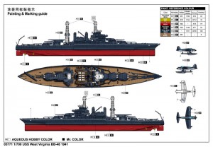 USS Západná Virgínia BB-48 1941 - Trumpeter 05571