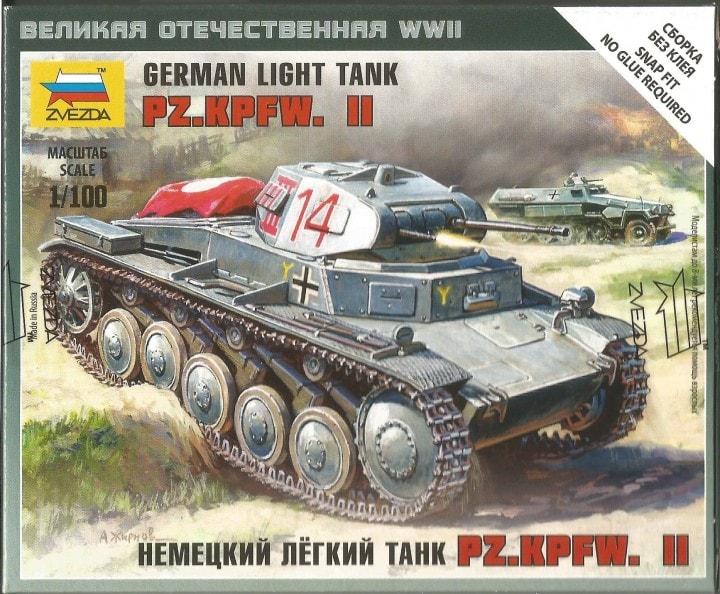 Maquette Zvezda Panzer II - Échelle 1:100 - Détails Réalistes - Modèle Militaire à Assembler