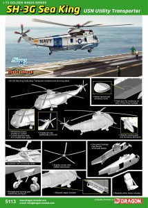 SH-3G Sea King, USN úžitkový transportér - Cyber-Hobby 5113