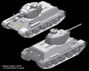 T34/76 Mod.1943 "Formochka" w/Commander's Cupola - DML 6603