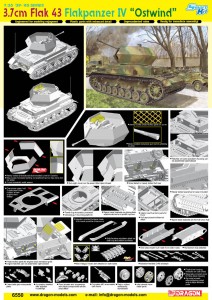 3.7см FlaK 43 Flakpanzer IV Ostwind - DML 6550