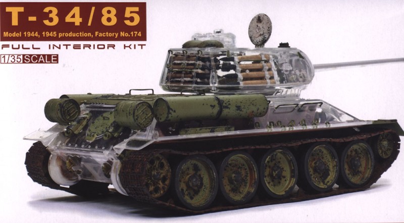 AFV Club 35S56 - T-34/85 174 Factory - Przezroczysty kadłub