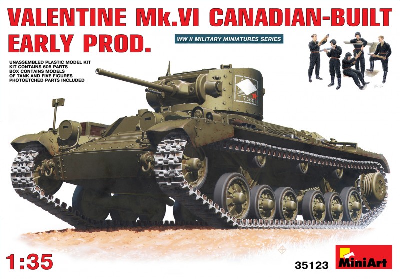 VALENTINE Mk. VI CANADIAN - BUILT EARLY PROD. - MINIART 35123